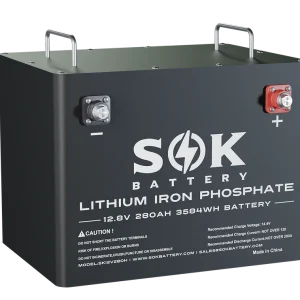 SOK Battery 280A 12V Lithium Blue tooth Self Heating