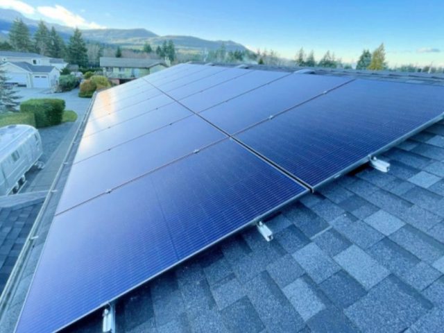 Top View of solar panels