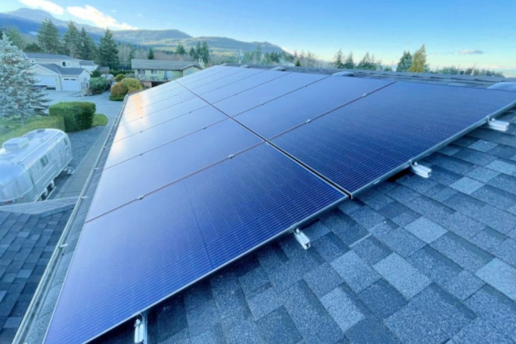 Top View of solar panels