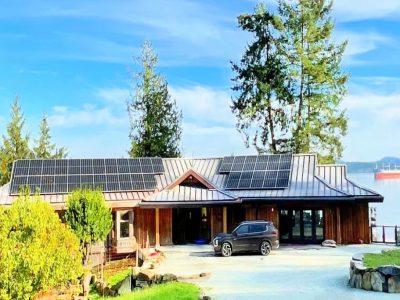 House with solar panel on roof top