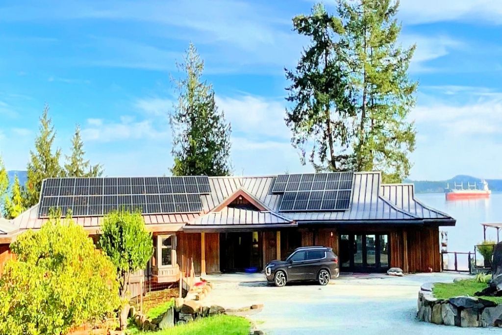 House with solar panel on roof top